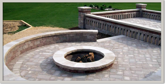 Seat Walls and Stone Patio Railings Wisconsin